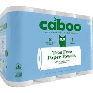 Bamboo Paper Towels, 8 Rolls, Earth Friendly Sustainable Kitchen Paper Towels